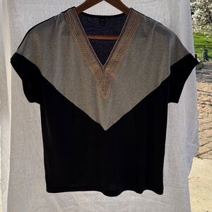 SHEIN Black Metallic-Thread Knit Top